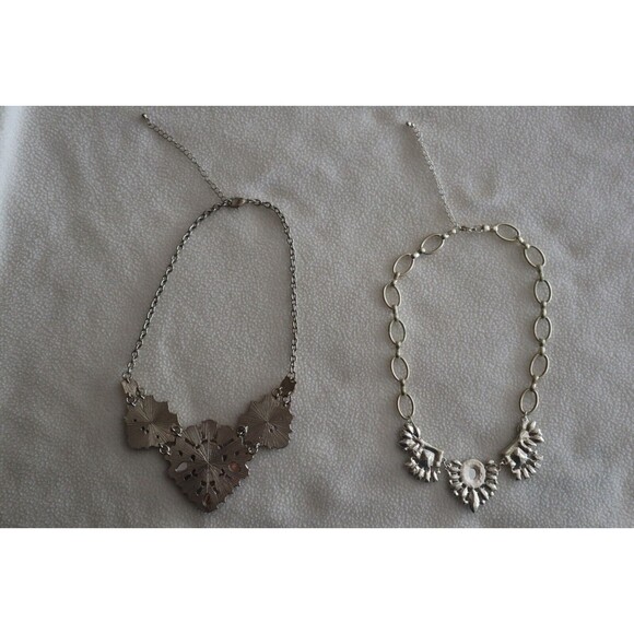 2x Necklace Lot Blue Purple Pink Rhinestone Pastel Teardrop Aurora Borealis - Picture 7 of 11